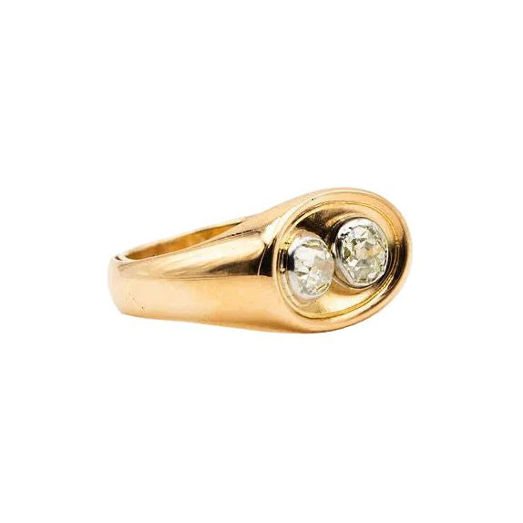 Bague Toi & Moi en or jaune et diamants - Castafiore