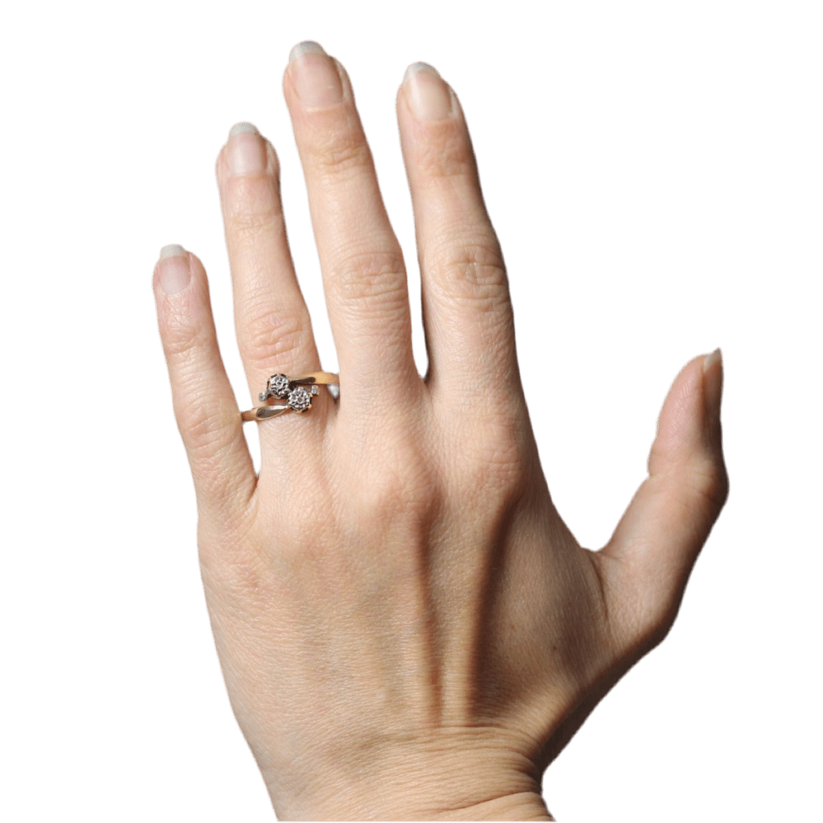 Bague Toi & Moi en or jaune et diamants - Castafiore