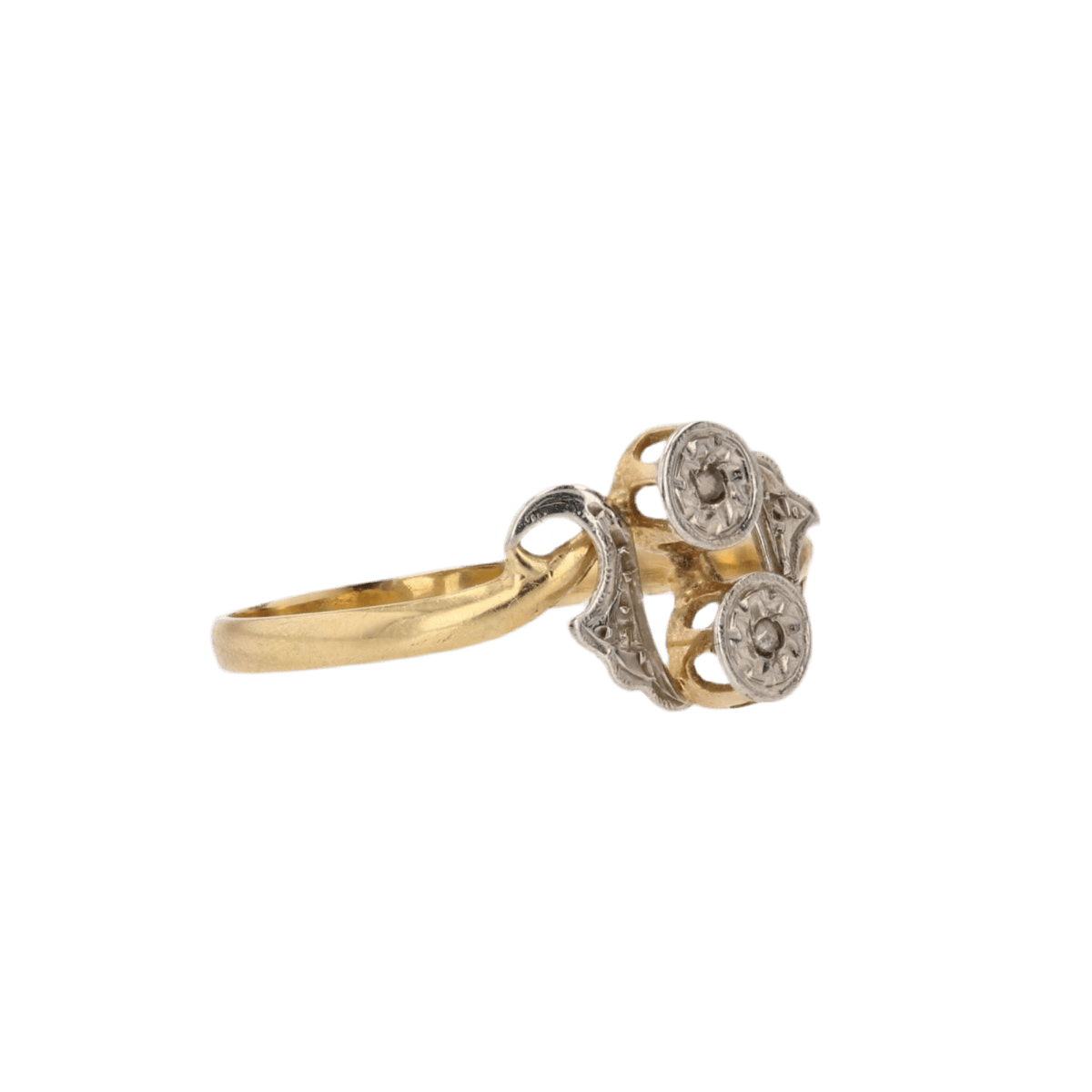 Bague Toi & Moi en or jaune et diamants - Castafiore