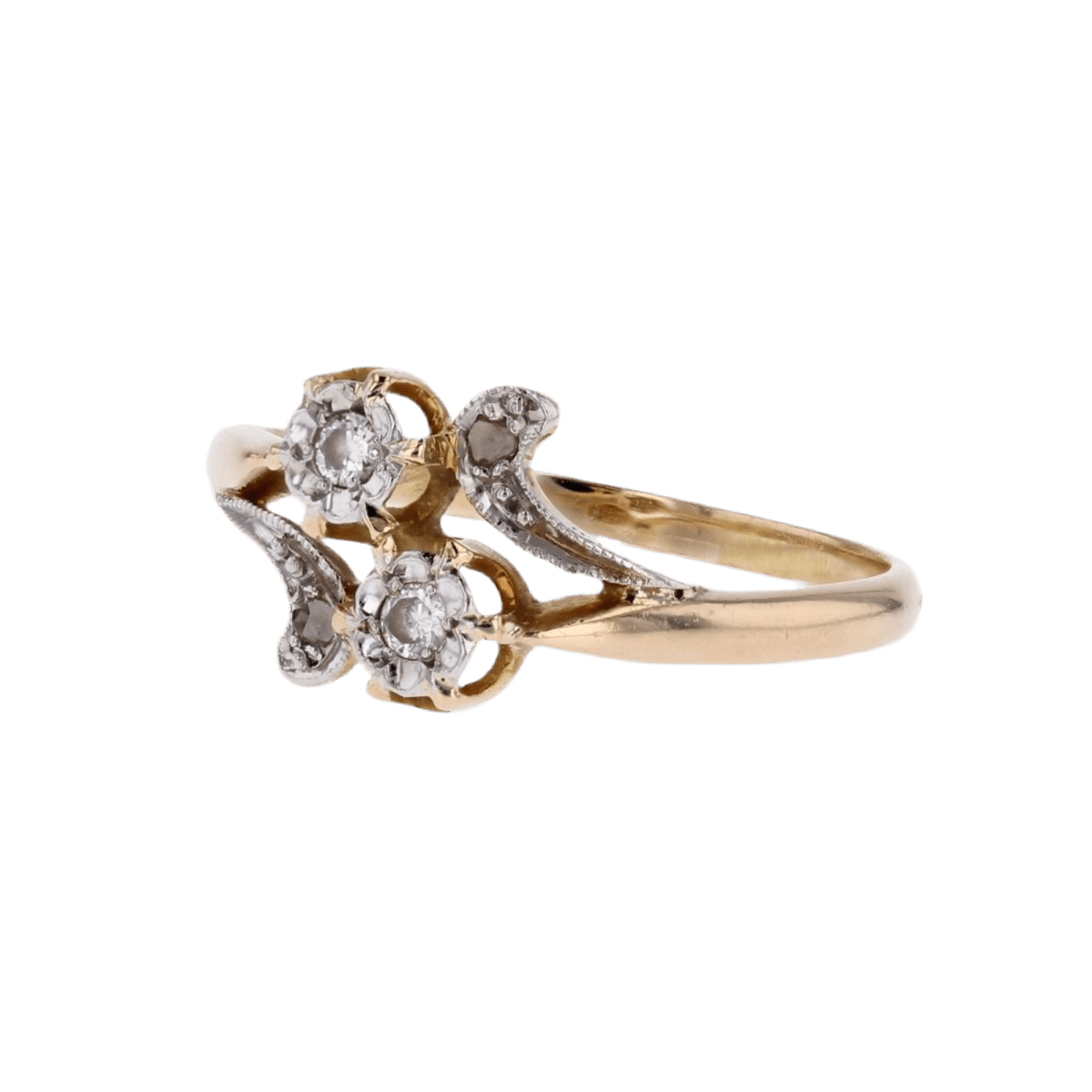 Bague Toi & Moi en or jaune et diamants - Castafiore