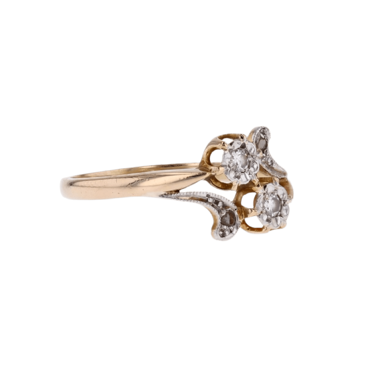 Bague Toi & Moi en or jaune et diamants - Castafiore