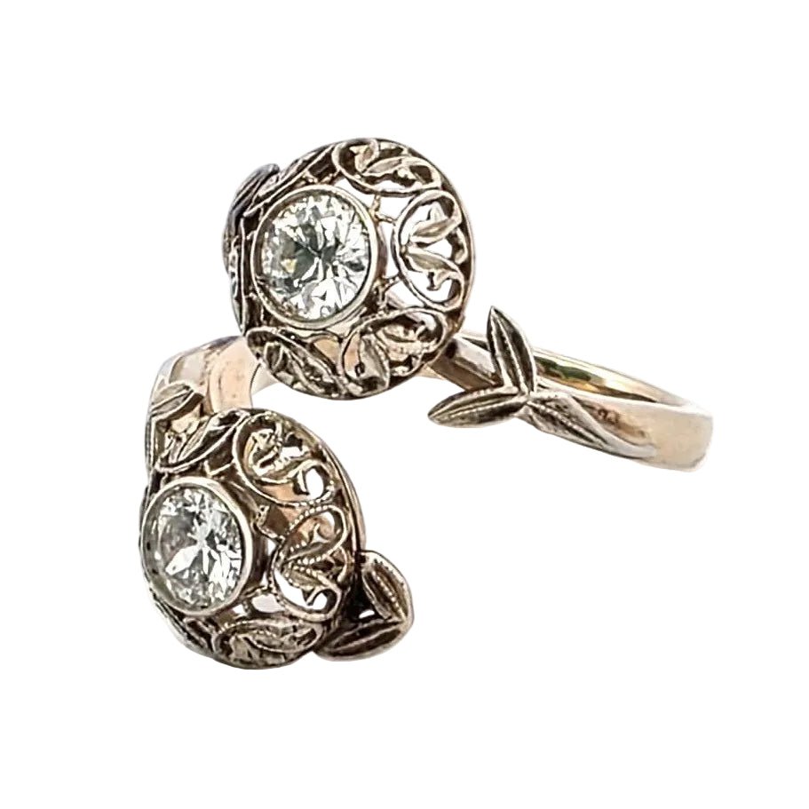 Bague Toi & Moi en or jaune et diamants - Castafiore