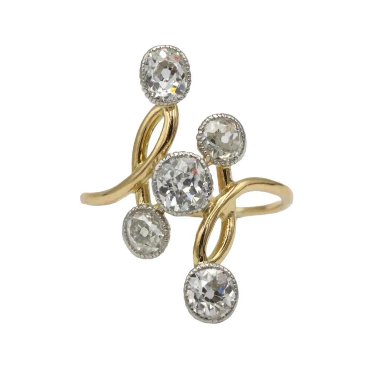 Bague Toi & Moi en or jaune et diamants - Castafiore
