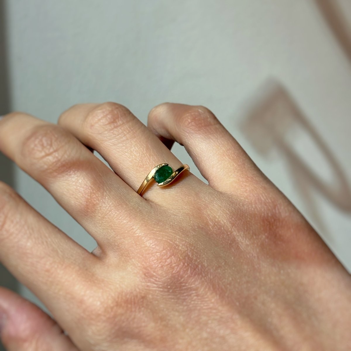 Bague Toi & Moi en or jaune et émeraude - Castafiore