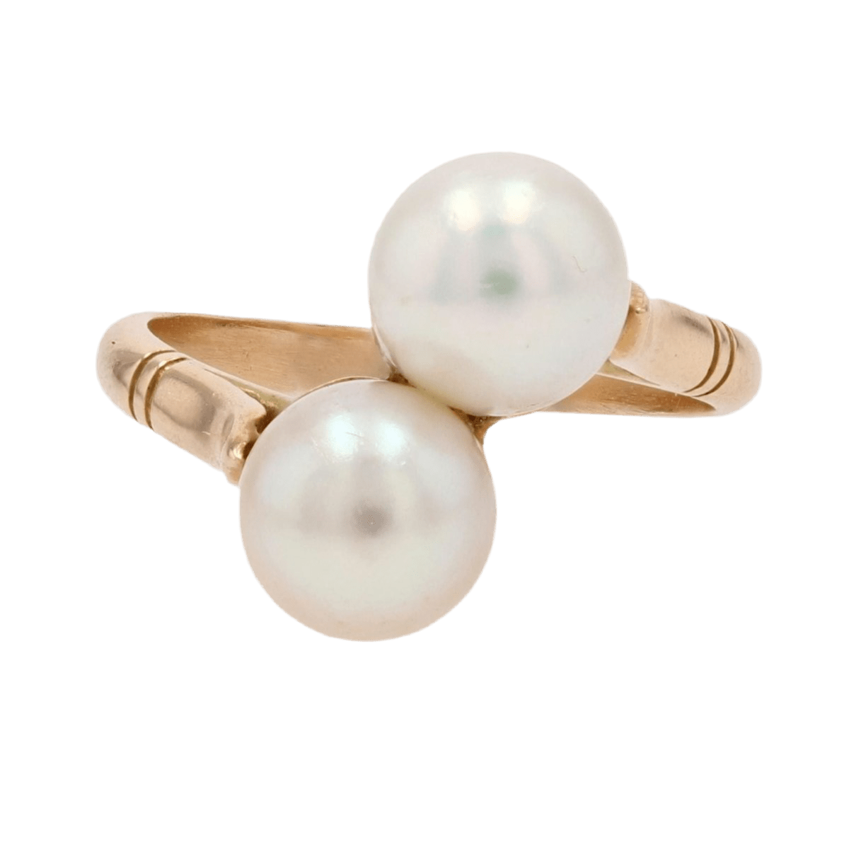 Bague Toi & Moi en or jaune et perles - Castafiore