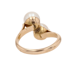 Bague Toi & Moi en or jaune et perles - Castafiore