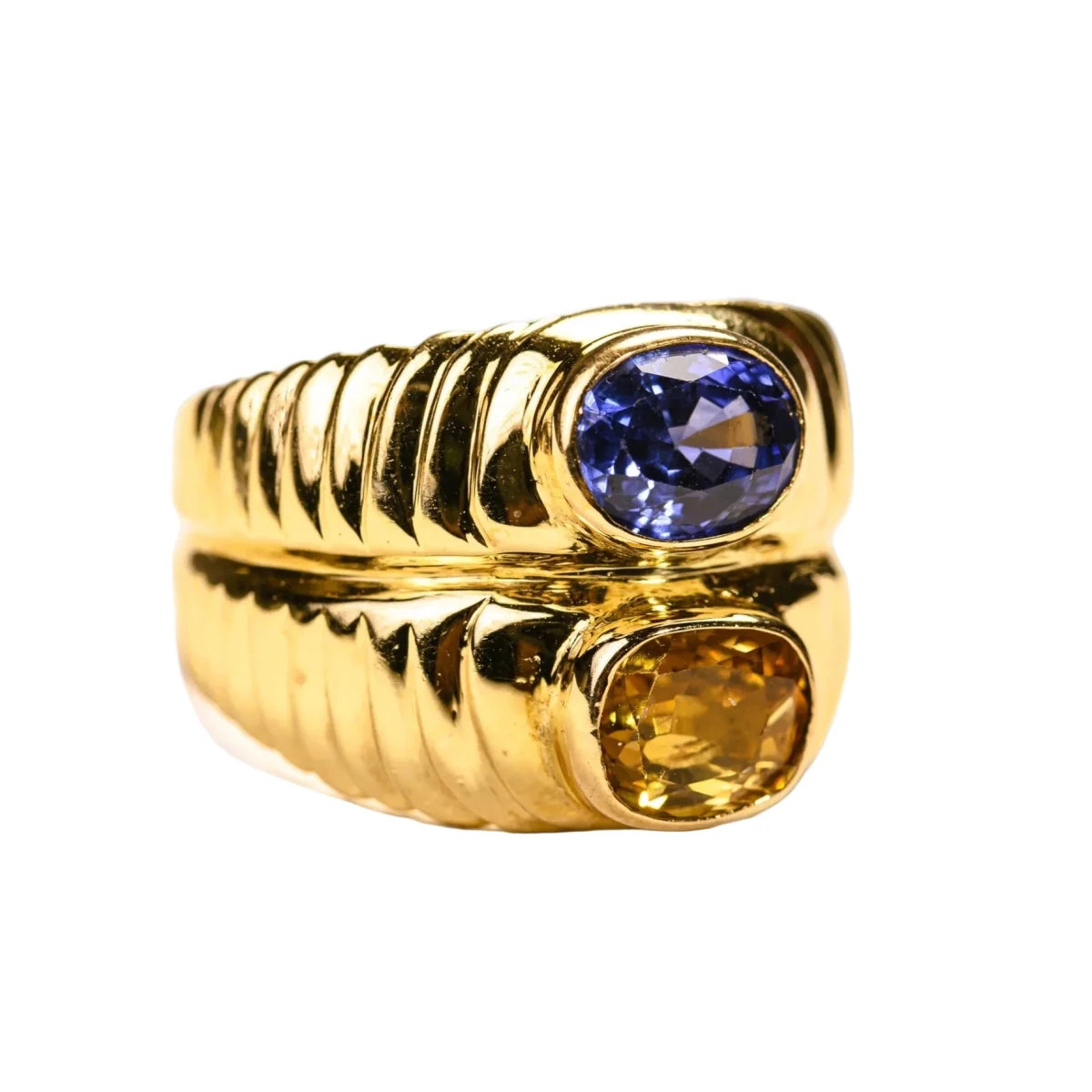 Bague Toi & Moi en or jaune et saphirs - Castafiore