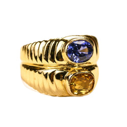 Bague Toi & Moi en or jaune et saphirs - Castafiore