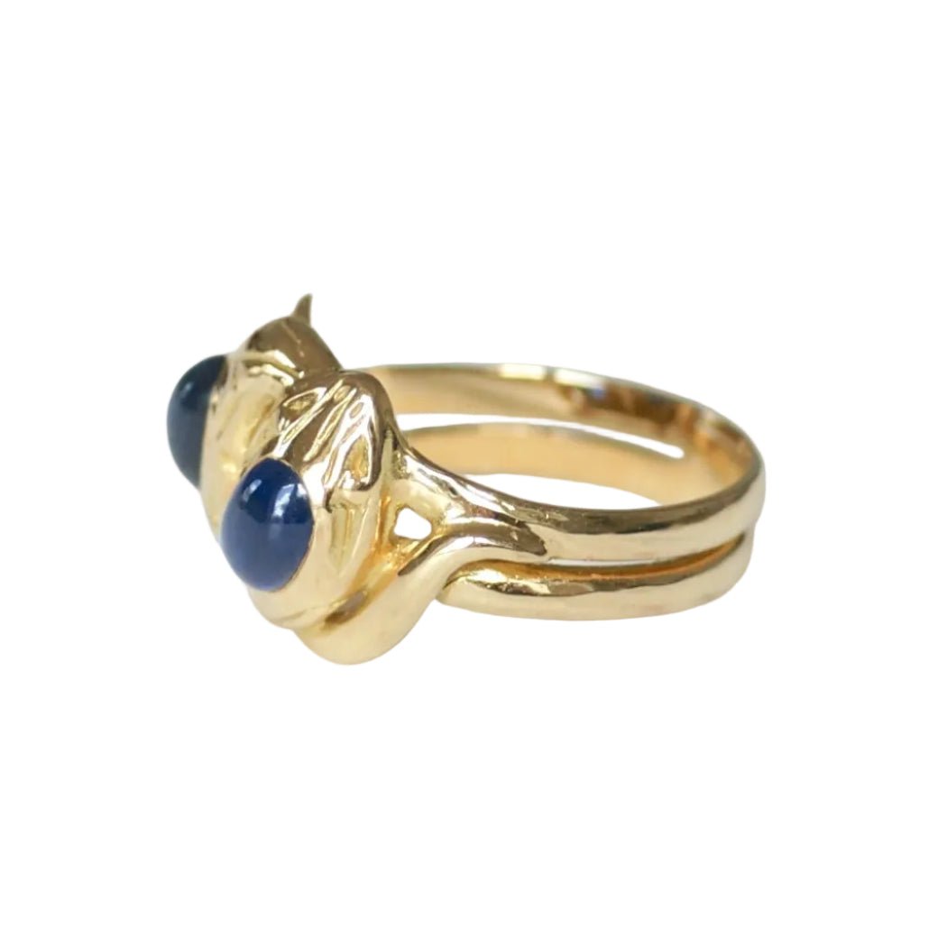 Bague Toi & Moi en or jaune et saphirs - Castafiore