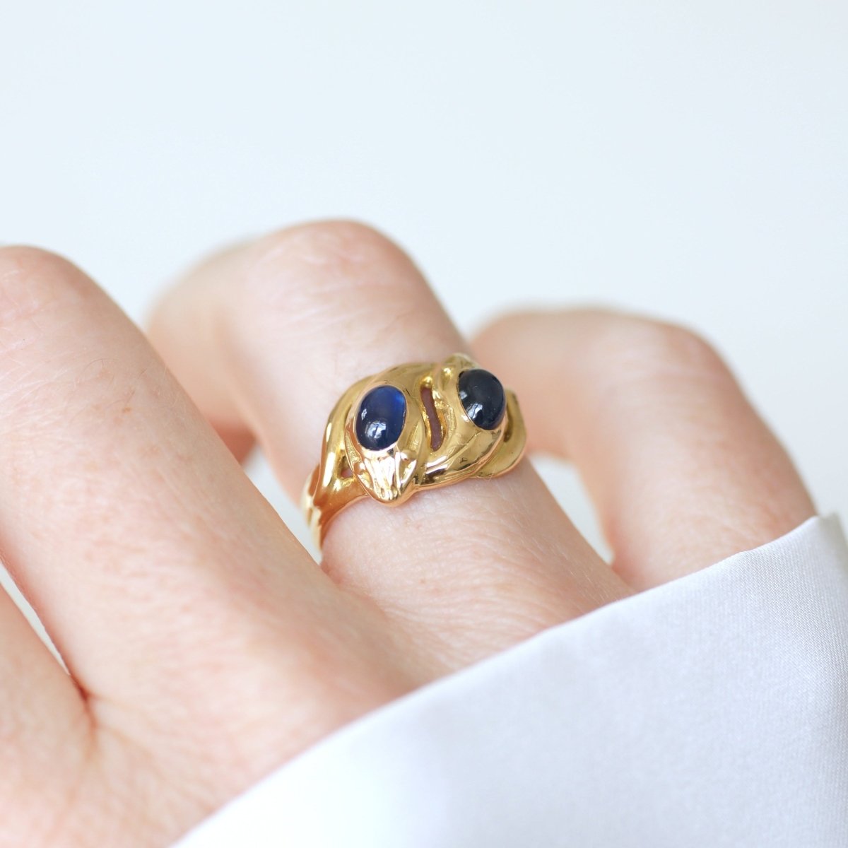Bague Toi & Moi en or jaune et saphirs - Castafiore