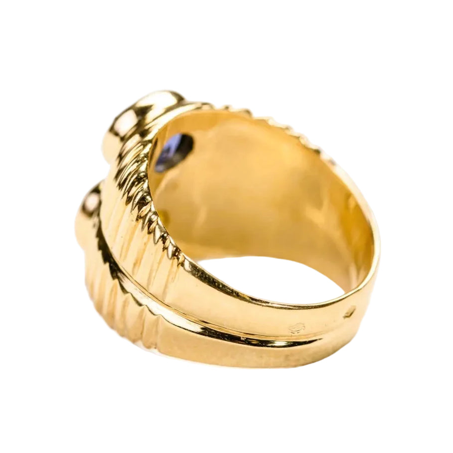 Bague Toi & Moi en or jaune et saphirs - Castafiore