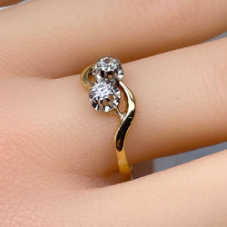 Bague Toi & Moi en or jaune, or blanc et diamants - Castafiore