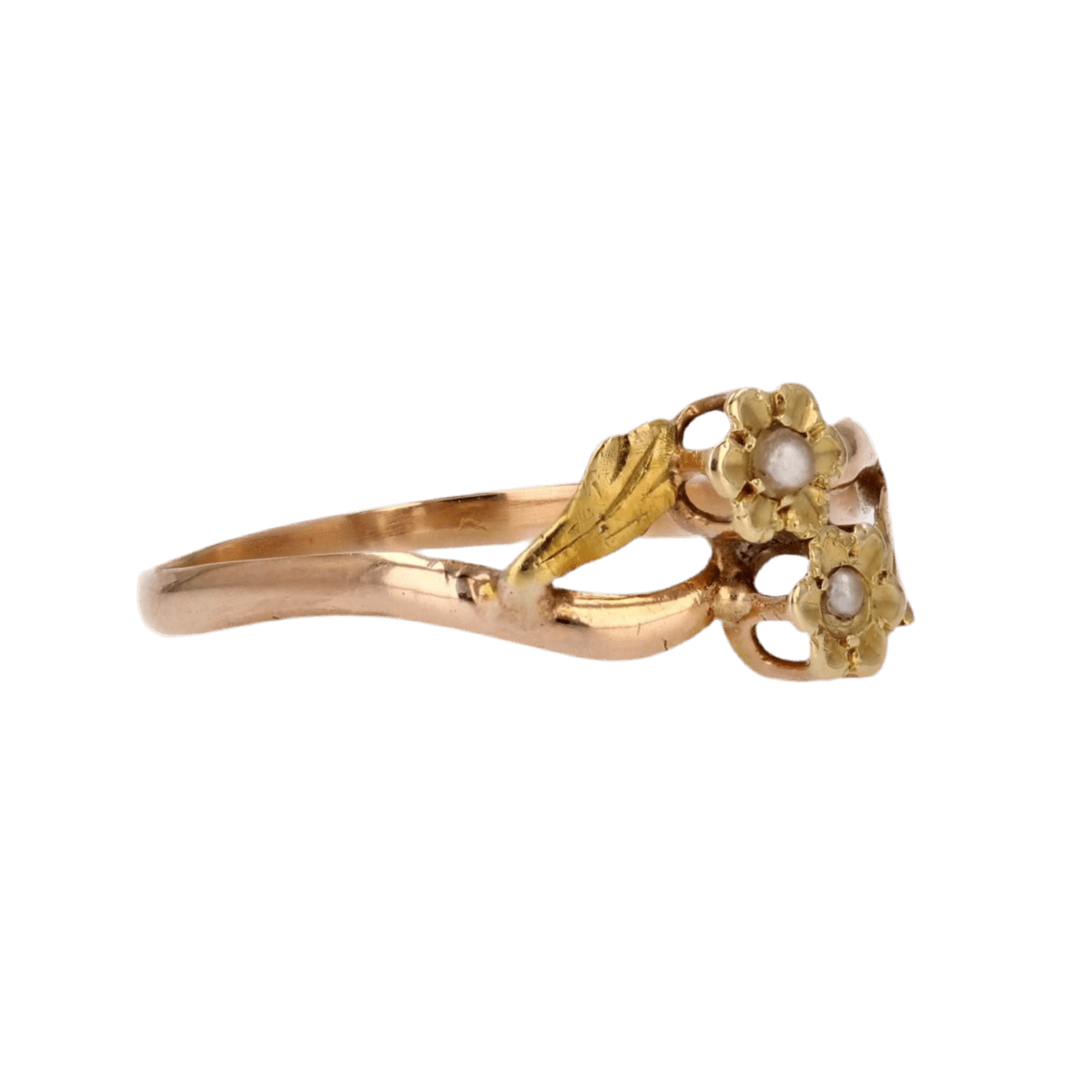 Bague Toi & Moi en or jaune, or rose et perles - Castafiore