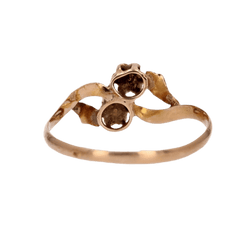 Bague Toi & Moi en or jaune, or rose et perles - Castafiore