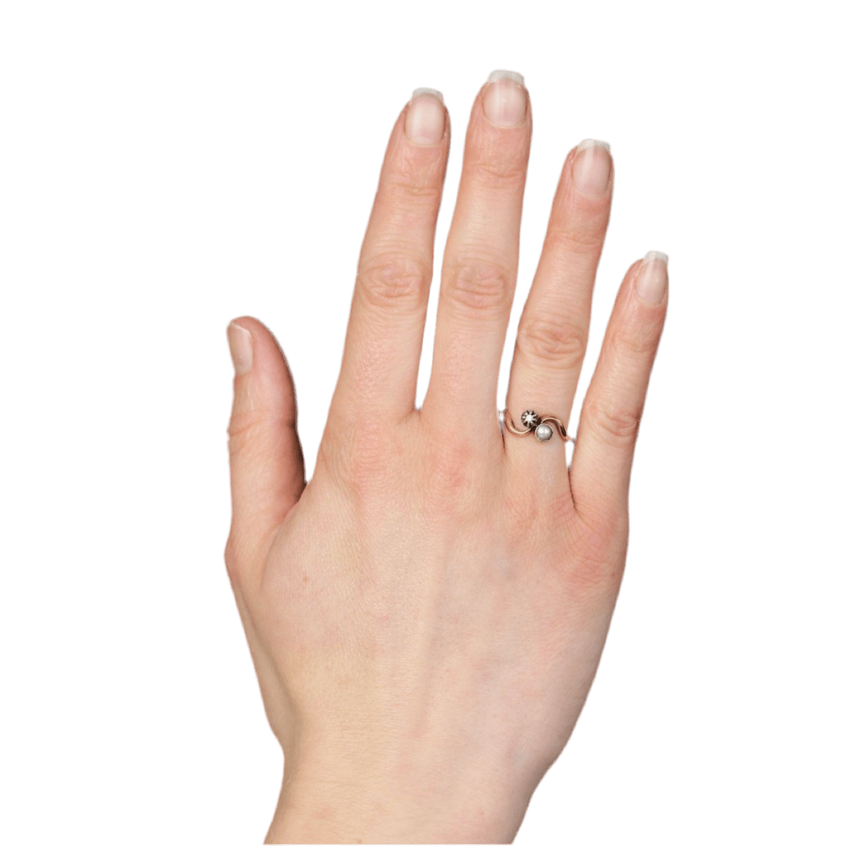 Bague Toi & Moi en or jaune, perle et diamant - Castafiore