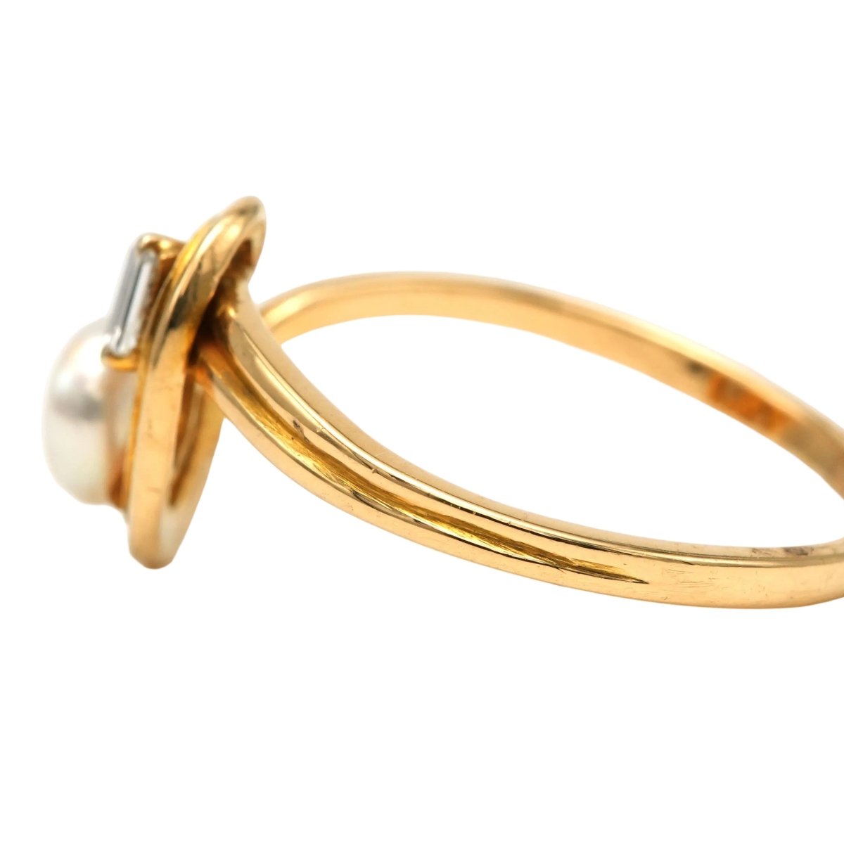 Bague Toi & Moi en or jaune, perle et diamant - Castafiore
