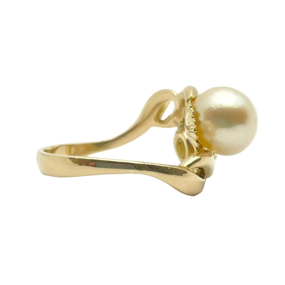 Bague Toi & Moi en or jaune, perle et diamant - Castafiore