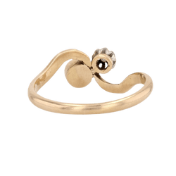 Bague Toi & Moi en or jaune, perle et diamant - Castafiore