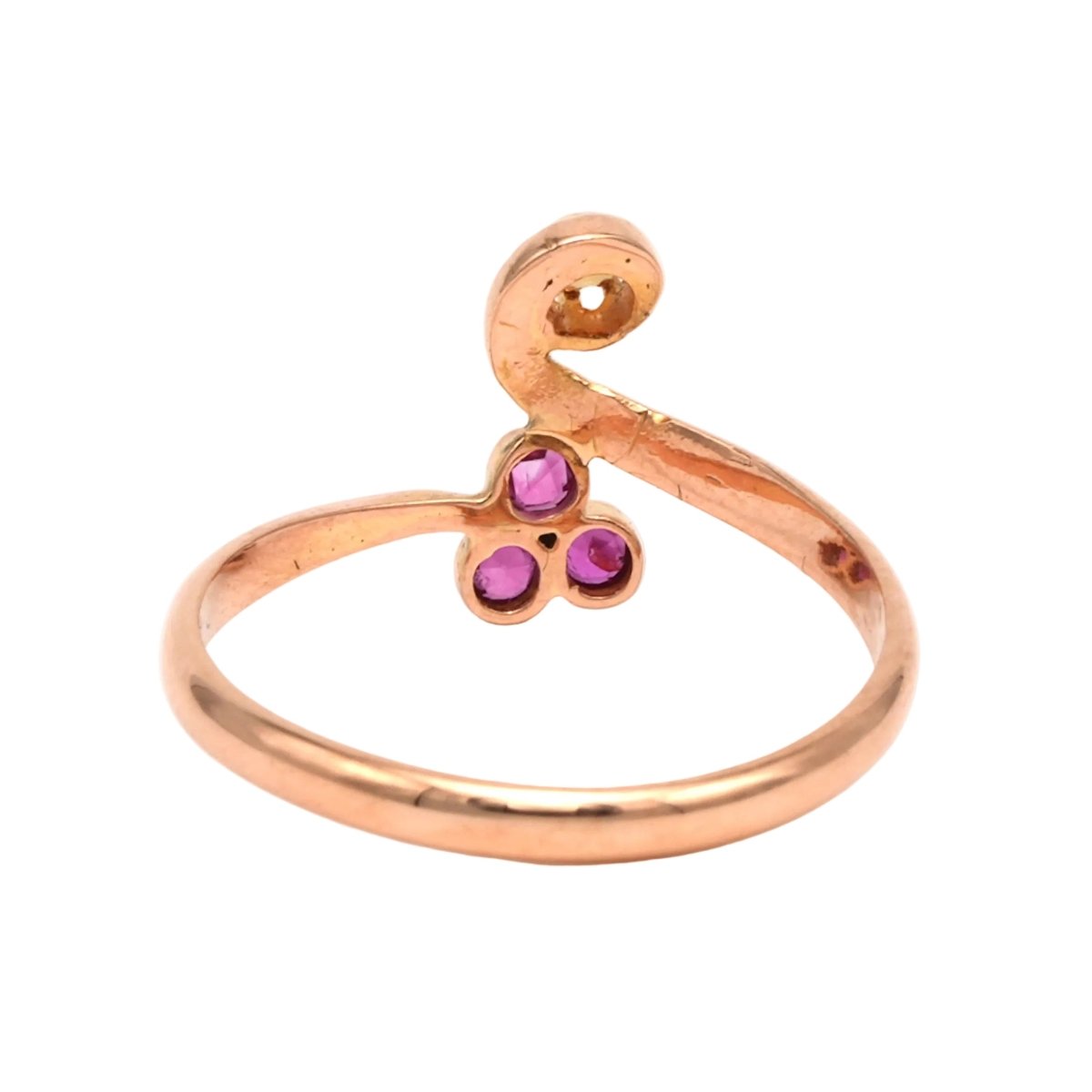 Bague Toi & Moi en or jaune, perle et rubis - Castafiore