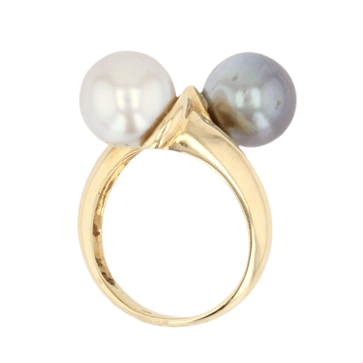 Bague Toi & Moi en or jaune , perles et diamants - Castafiore