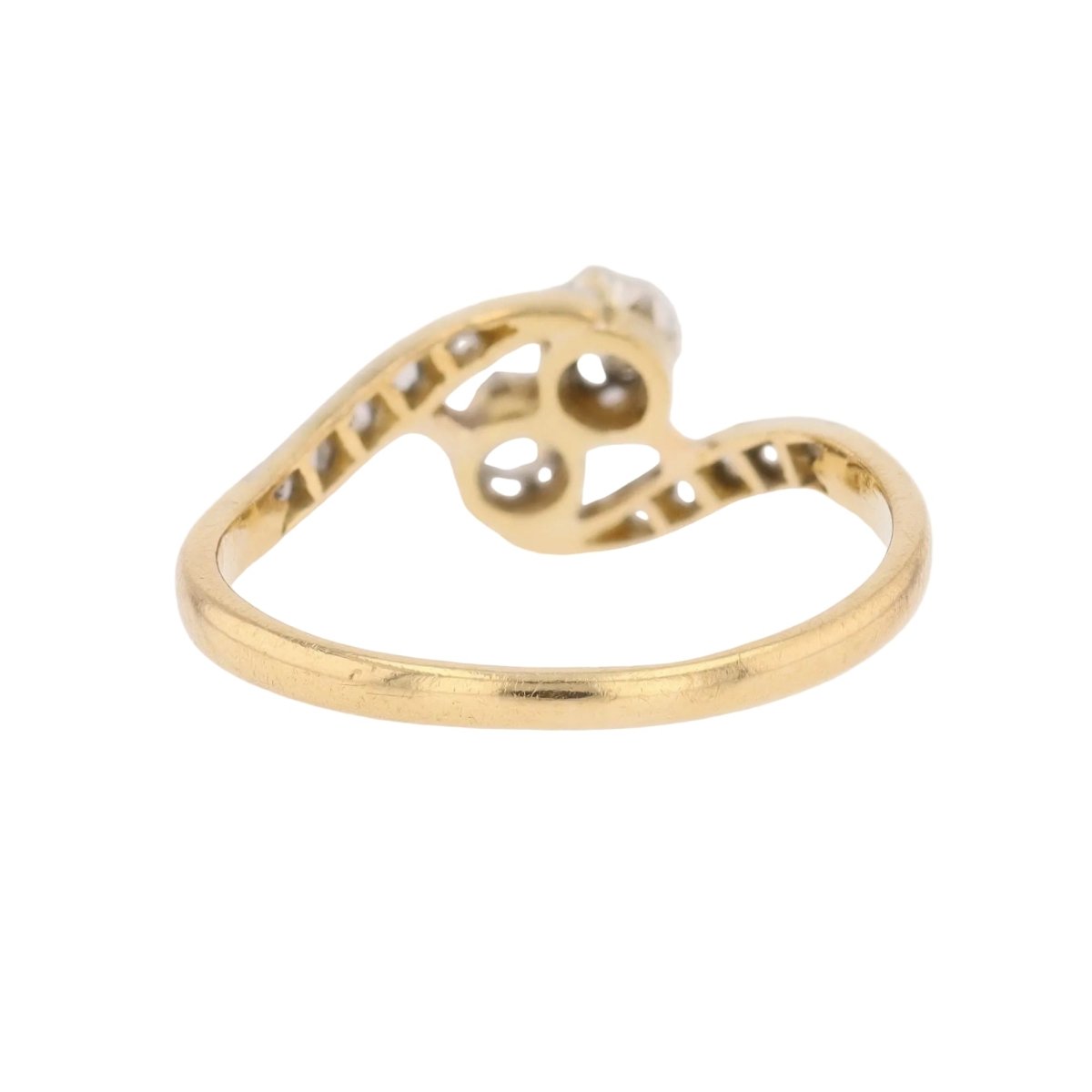 Bague Toi & Moi en or jaune, platine et diamants - Castafiore