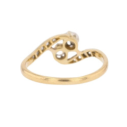 Bague Toi & Moi en or jaune, platine et diamants - Castafiore