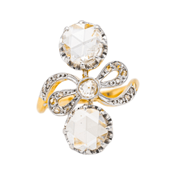 Bague Toi & Moi en or jaune, platine et diamants - Castafiore