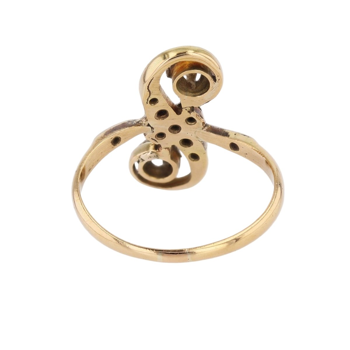 Bague Toi & Moi en or jaune, platine et diamants - Castafiore