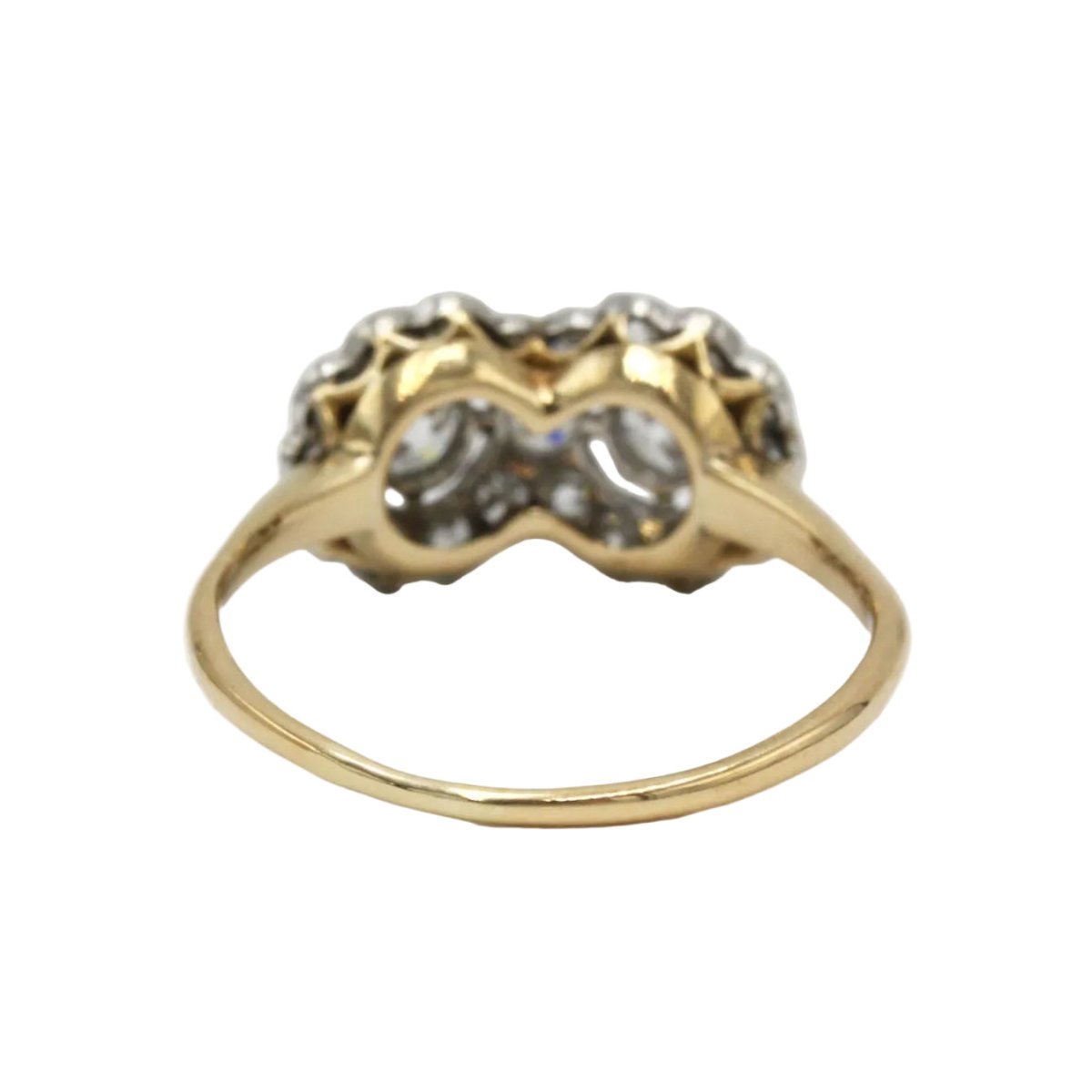 Bague Toi & Moi en or jaune, platine et diamants - Castafiore