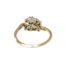 Bague Toi & Moi en or jaune, platine et diamants - Castafiore