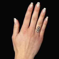 Bague Toi & Moi en or jaune, platine et diamants - Castafiore