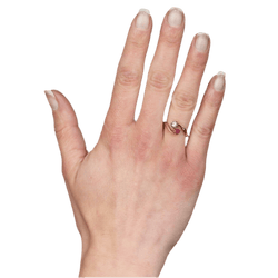 Bague Toi & Moi en or jaune, rubis et diamant - Castafiore