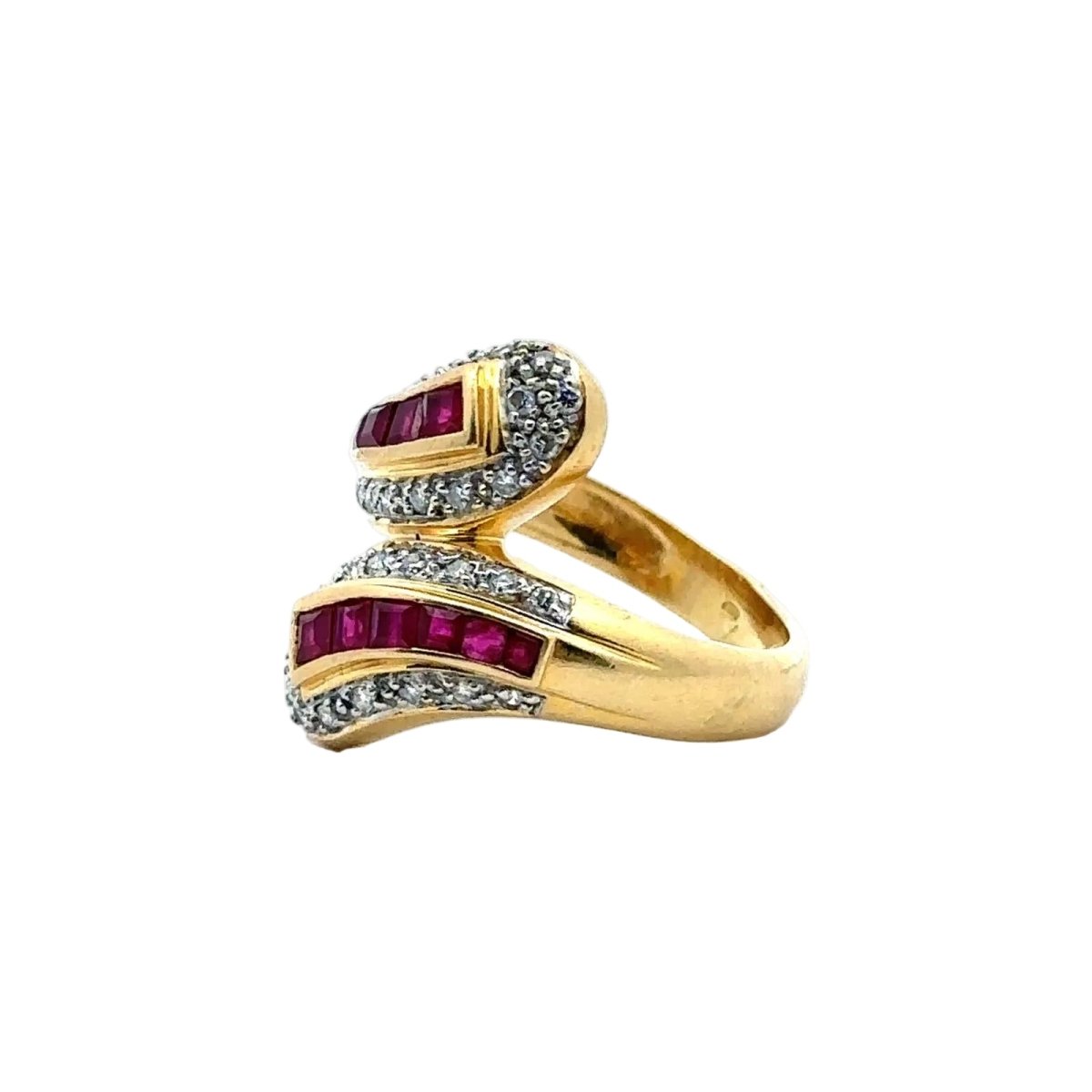 Bague Toi & Moi en or jaune, rubis et diamants - Castafiore