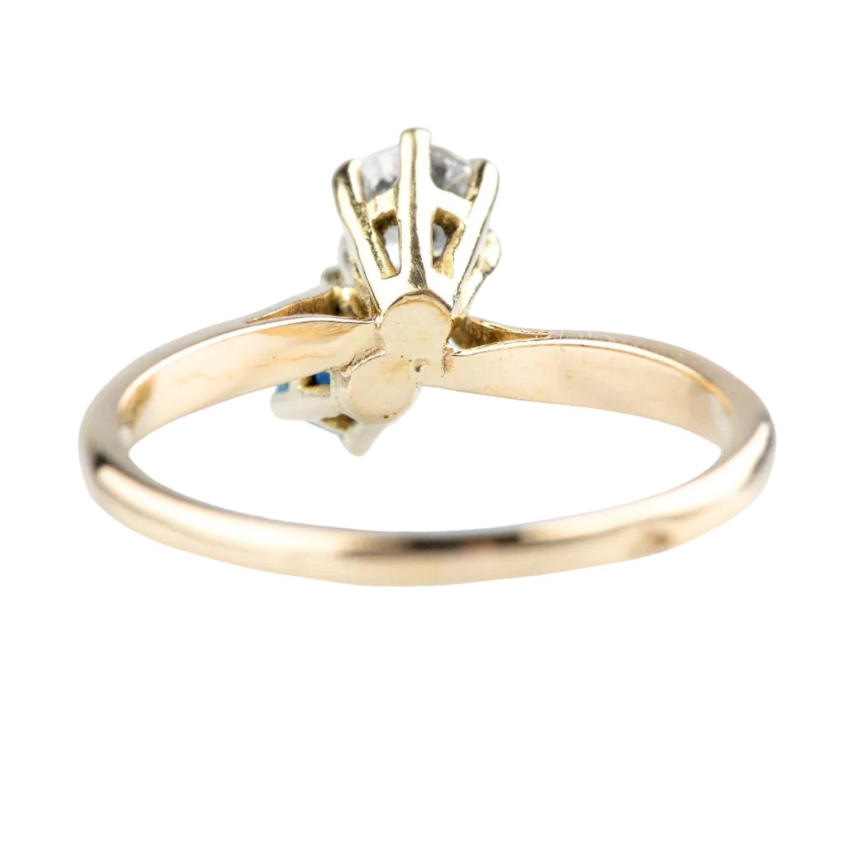 Bague Toi & Moi en or jaune, saphir et diamant - Castafiore