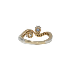 Bague Toi & Moi en or jaune, saphir et diamants - Castafiore