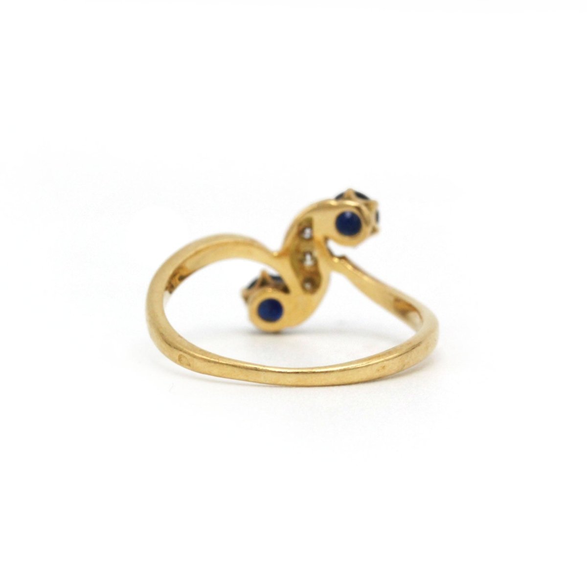 Bague Toi & Moi en or jaune, saphirs et diamants - Castafiore