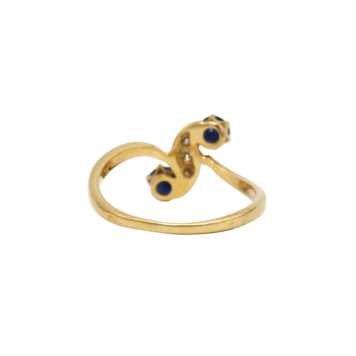 Bague Toi & Moi en or jaune, saphirs et diamants - Castafiore