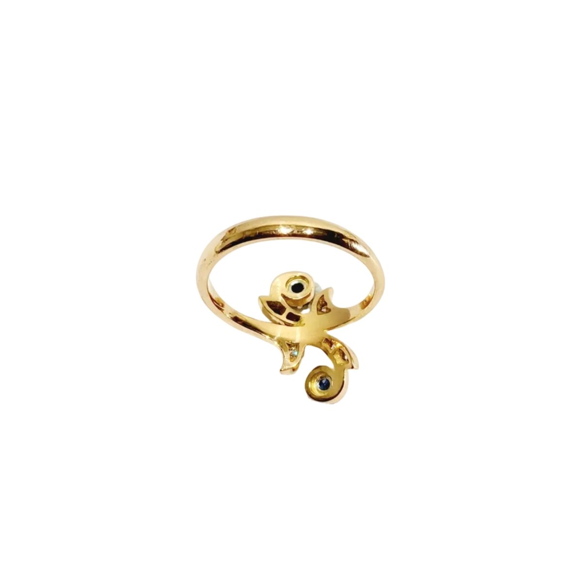Bague Toi & Moi en or jaune, saphirs et diamants - Castafiore