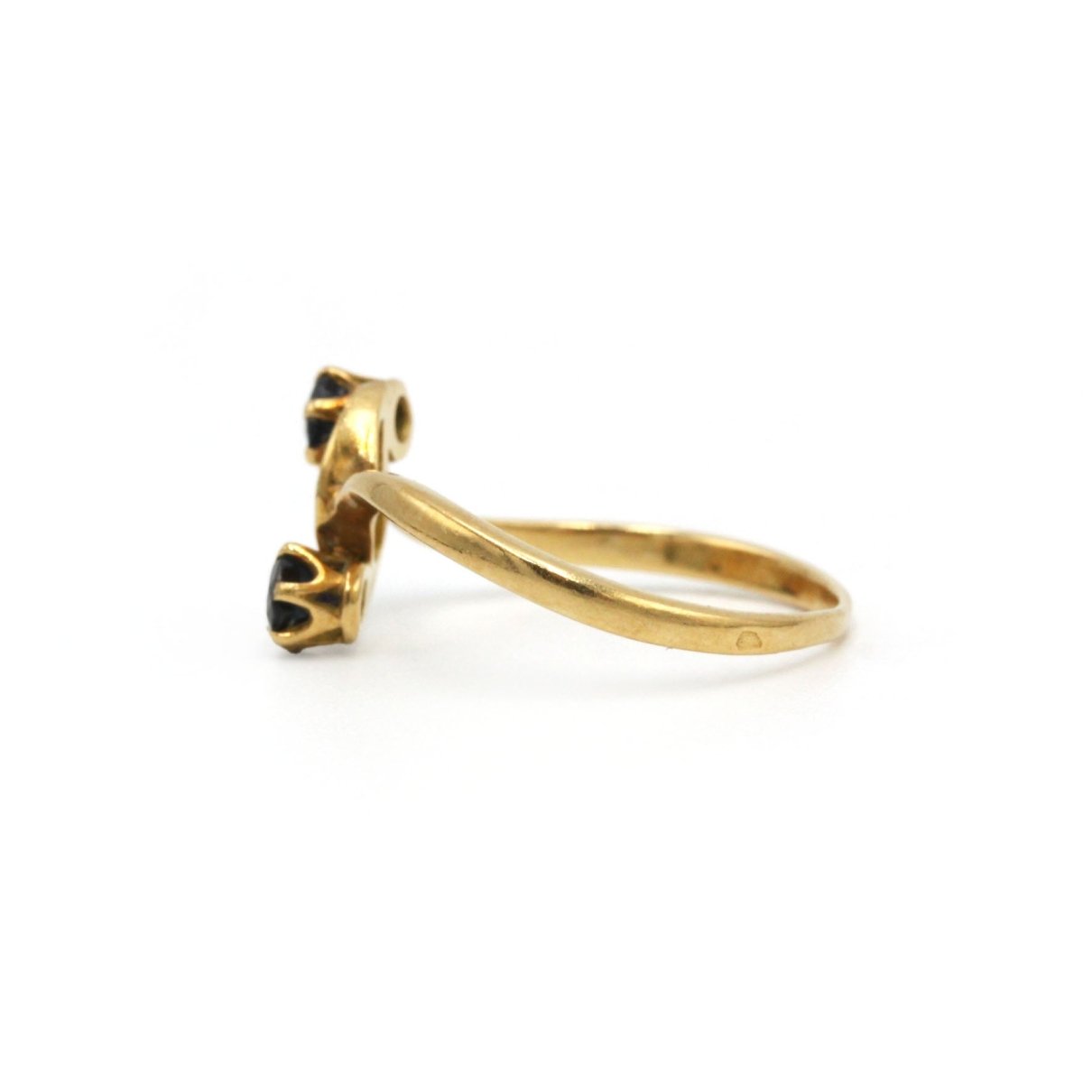 Bague Toi & Moi en or jaune, saphirs et diamants - Castafiore
