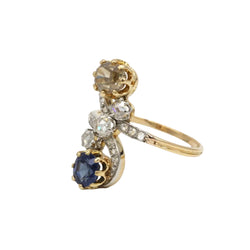 Bague Toi & Moi en or, platine, saphir et diamants - Castafiore