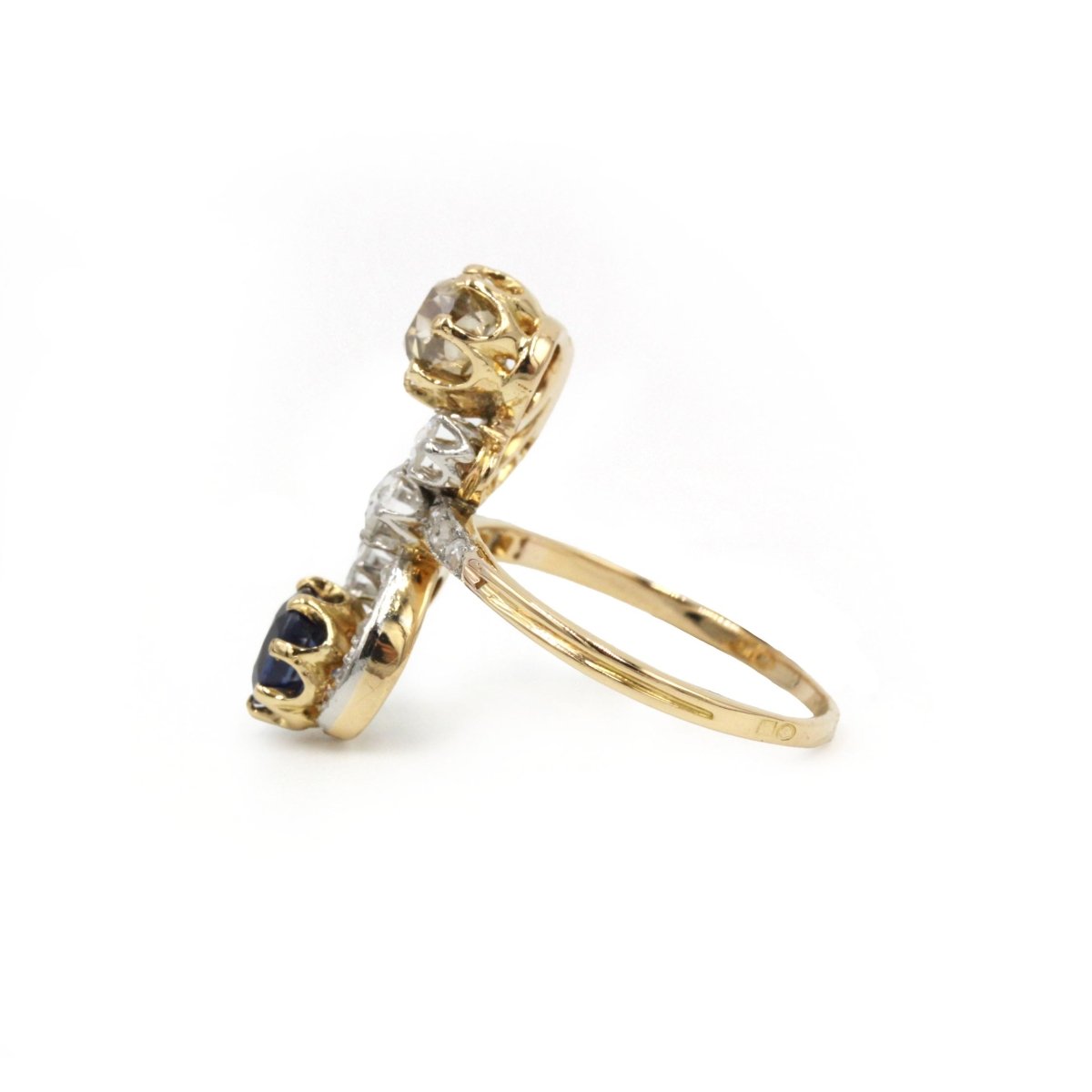 Bague Toi & Moi en or, platine, saphir et diamants - Castafiore