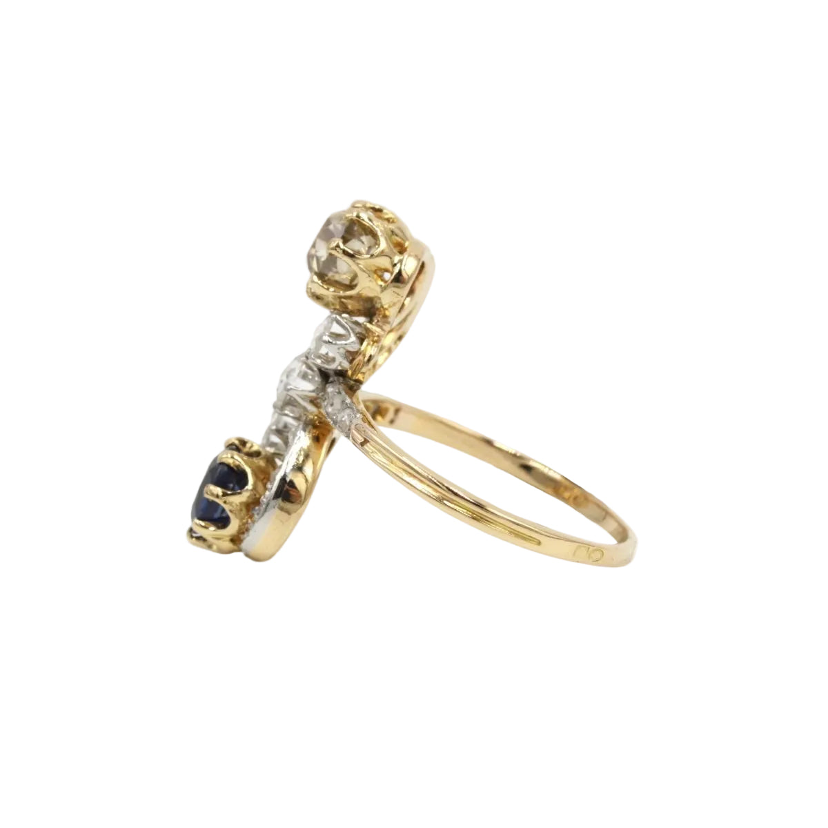 Bague Toi & Moi en or, platine, saphir et diamants - Castafiore