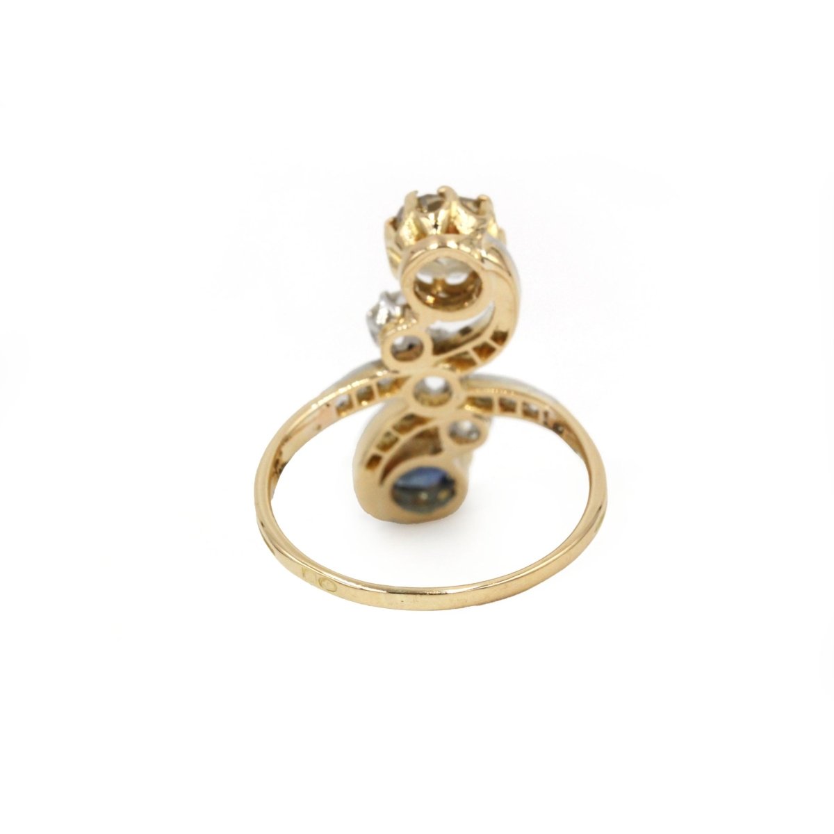 Bague Toi & Moi en or, platine, saphir et diamants - Castafiore
