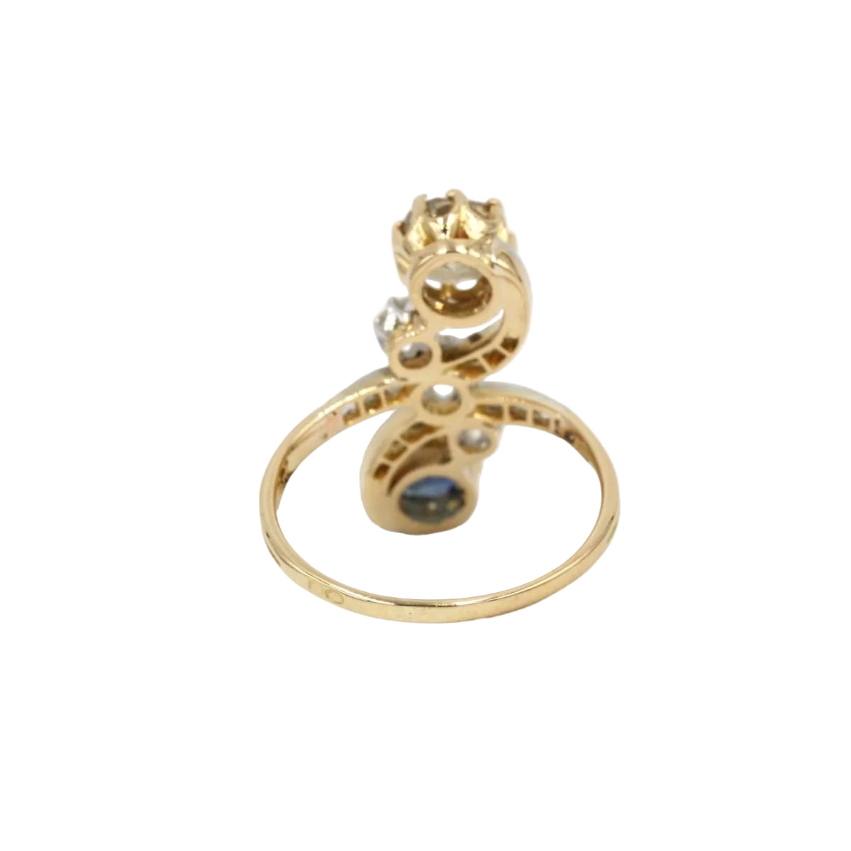 Bague Toi & Moi en or, platine, saphir et diamants - Castafiore