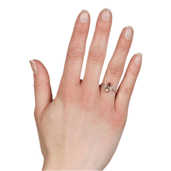 Bague Toi & Moi en or rose, grenat, perle et diamants - Castafiore