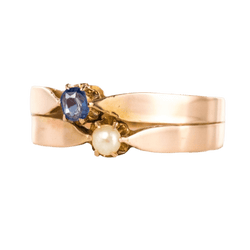 Bague Toi & Moi en or rose, perle et saphir - Castafiore