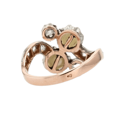 Bague Toi & Moi en or rose, perles et diamants - Castafiore