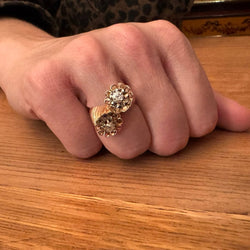 Bague Toi & Moi en or rose, platine et diamants - Castafiore