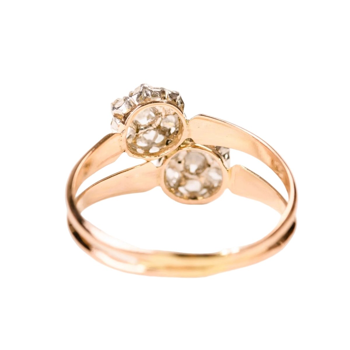 Bague Toi & Moi en or rose, platine et diamants - Castafiore