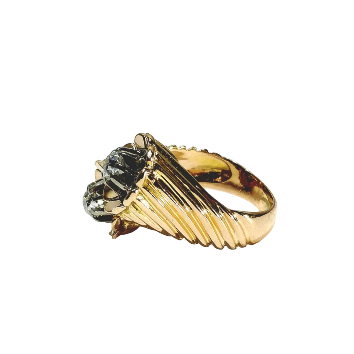 Bague Toi & Moi en or rose, platine et diamants - Castafiore